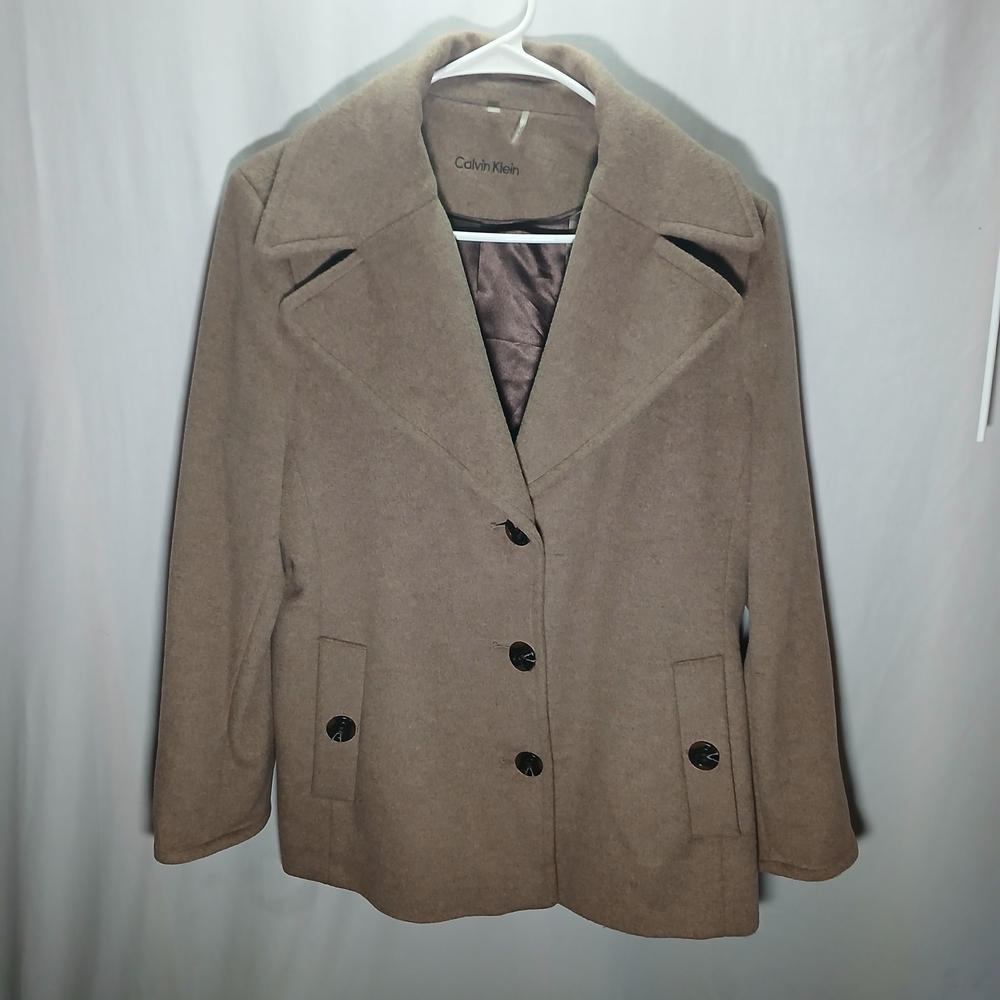 Calvin Klein Wool Blend Peacoat Brown 62% Wool 5% Cashmere – Women’s PL